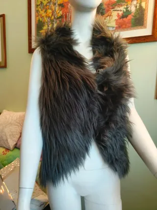 Gilet donna pelliccia sintetica grigia