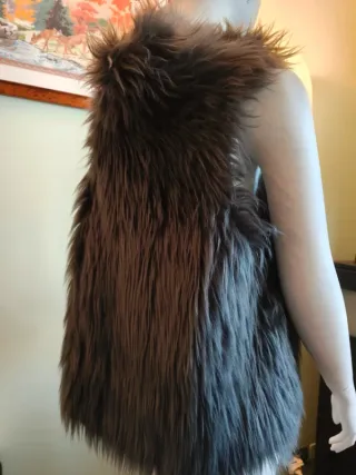 Gilet donna pelliccia sintetica grigia