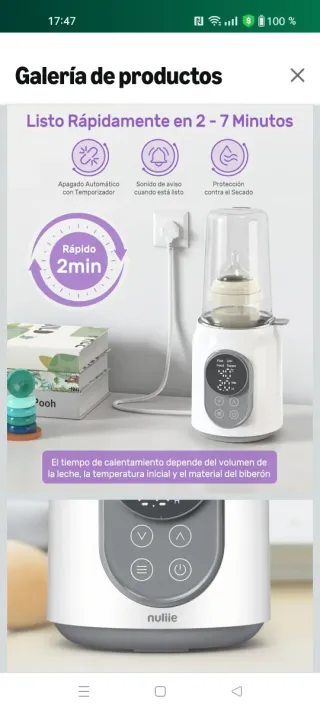 Calienta Biberones Nuliie Eléctrico