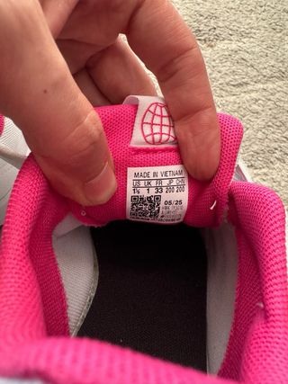 Zapatillas Adidas Blancas y Rosas Velcro