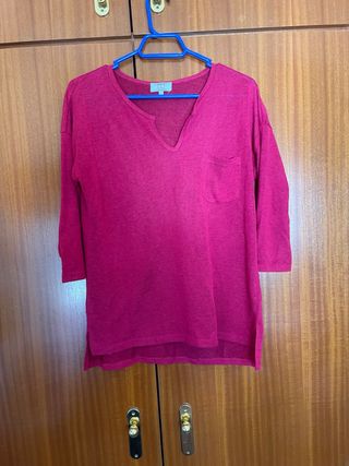 Blusa de punto rosa