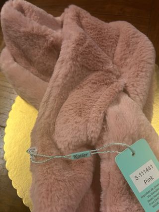 Sciarpa Katier rosa in finta pelliccia