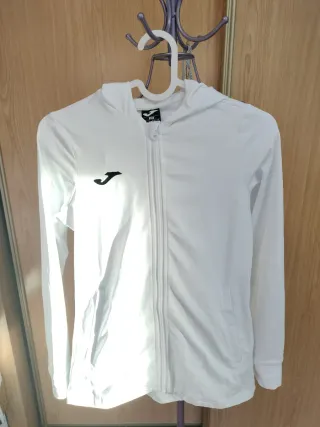 Sudadera Joma Blanca con Cremallera y Capucha
