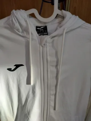 Sudadera Joma Blanca con Cremallera y Capucha