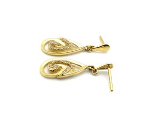 pendientes oro 18k con piedra con circonita