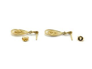 pendientes oro 18k con piedra con circonita