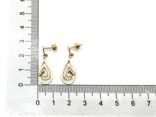 pendientes oro 18k con piedra con circonita
