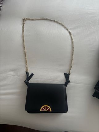 Bolso Zara Negro Cadena Dorada