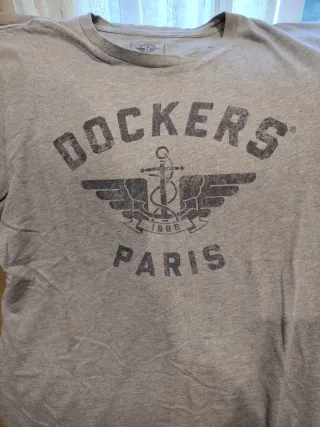 Camiseta Dockers Gris Manga Corta