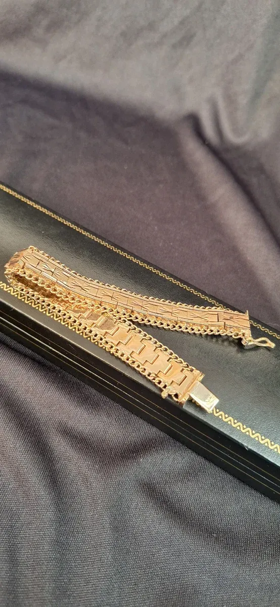 Pulsera antigua baño oro 750