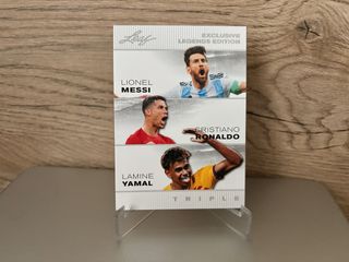 Cromo Leaf Triple Legends Messi Cristiano Yamal