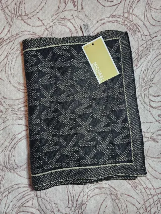 Sciarpa Michael Kors Originale Logo Nero Oro