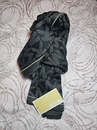 Sciarpa Michael Kors Originale Logo Nero Oro