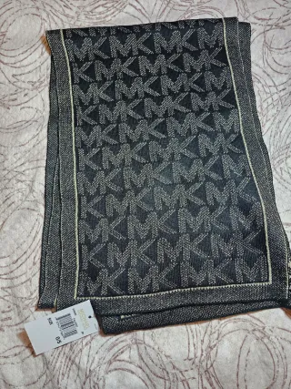 Sciarpa Michael Kors Originale Logo Nero Oro