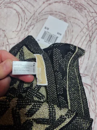 Sciarpa Michael Kors Originale Logo Nero Oro