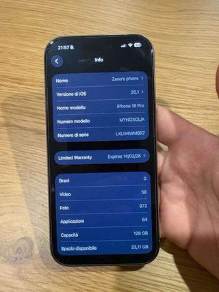 iPhone 16 Pro Argento