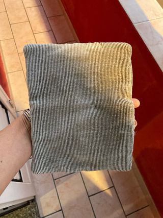 Borsello porta tabacco corduroy beige/grigio