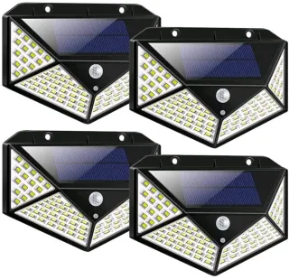 4 FARETTI ENERGIA SOLARE 100 Led Sensore Movimento