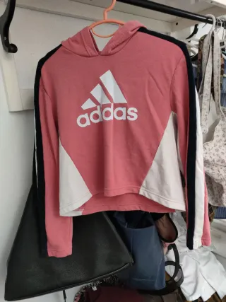 Sudadera Adidas niña rosa y blanca