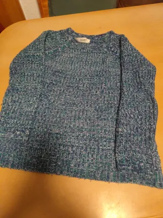 Jersey Pull&Bear azul y verde jaspeado