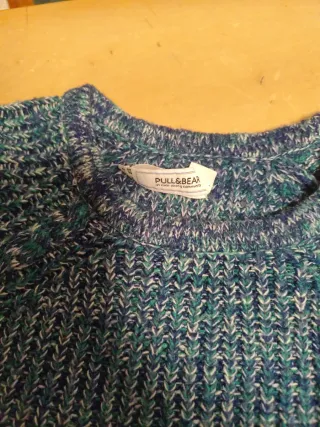 Jersey Pull&Bear azul y verde jaspeado