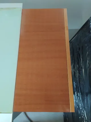 Mesa extensible cocina cristal y madera