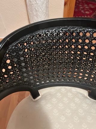 Poltrona in tessuto e rattan nero o due