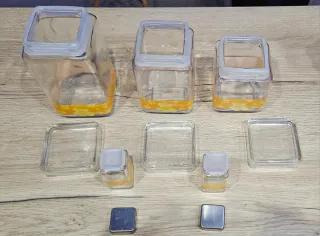 Set contenitori in vetro decorati