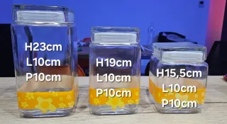 Set contenitori in vetro decorati