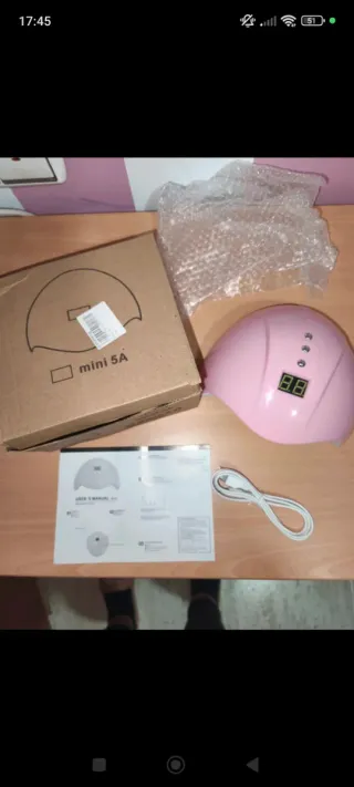 Lámpara LED Uñas Mini 5A Rosa