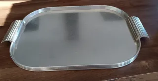 Vassoio rettangolare in metallo argentato