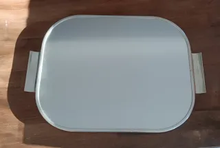 Vassoio rettangolare in metallo argentato