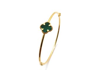 pulsera oro 18k con piedra con malaquita