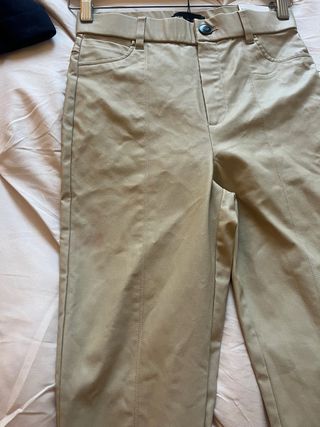 Pantalones Zara encerados beige