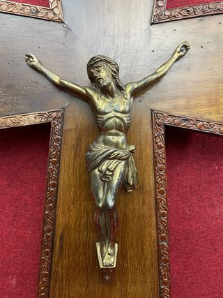 Crucifijo Antiguo Madera y Metal