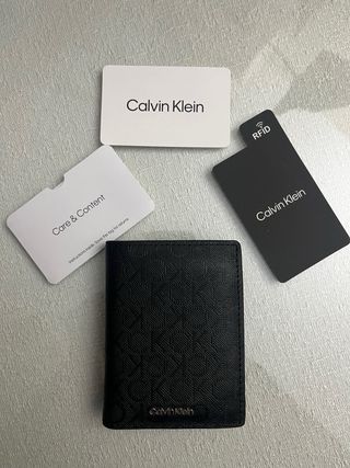 Cartera Calvin Klein Negra Hombre Nueva+llavero