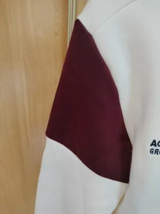 Sudadera Tenth blanca y granate