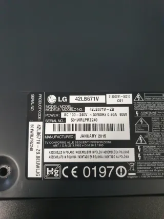 Fuente Alimentación LG 42LB670V