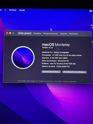 MacBook Pro 13 2017 Plata