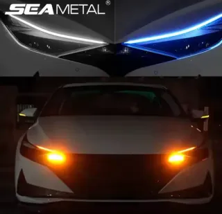 Luces LED Coche Blanco + Intermitente Naranja