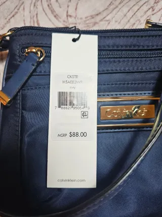 Borsa Calvin Klein Blu Nuova con Cartellino
