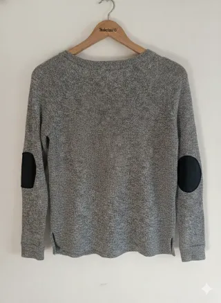 Jersey Stradivarius gris jaspeado con coderas