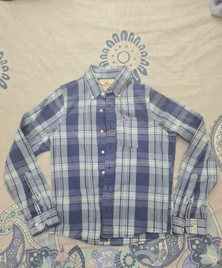 Camisa Hollister cuadros azul Talla L
