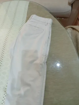Pantalón chino hombre crema-blanco
