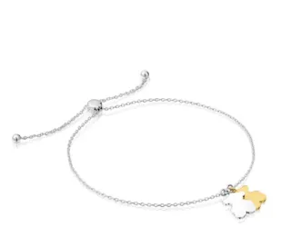 Pulsera Tous Oso Doble Baño Oro Plata