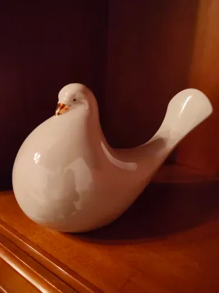 Figura cerámica pato esmaltado pintado mano