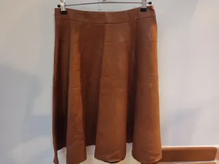 Falda polipiel marrón estilo Vintage años 50-60