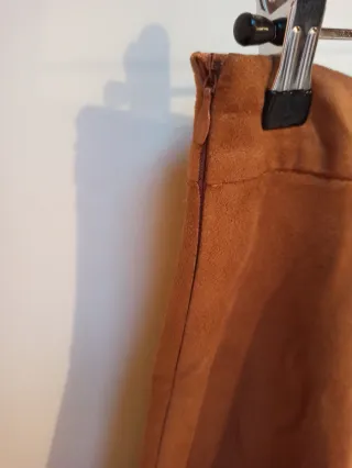 Falda polipiel marrón estilo Vintage años 50-60