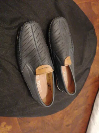 Zapatos Piel Azul  Hombre, auténtica piel, mocasin