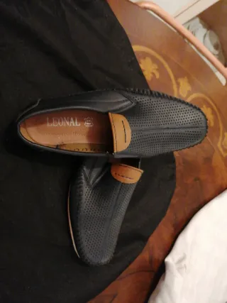 Zapatos Piel Azul  Hombre, auténtica piel, mocasin